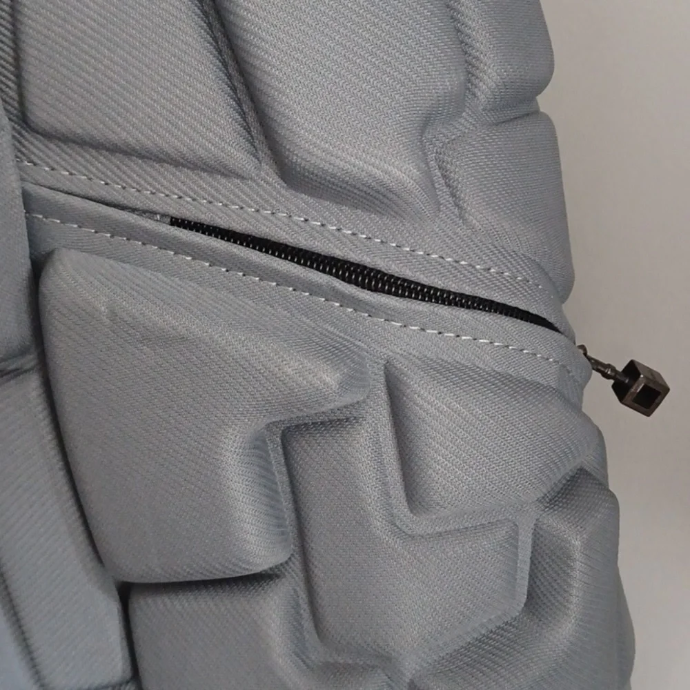 Modern Geometric Molded Backpack - Light Gray